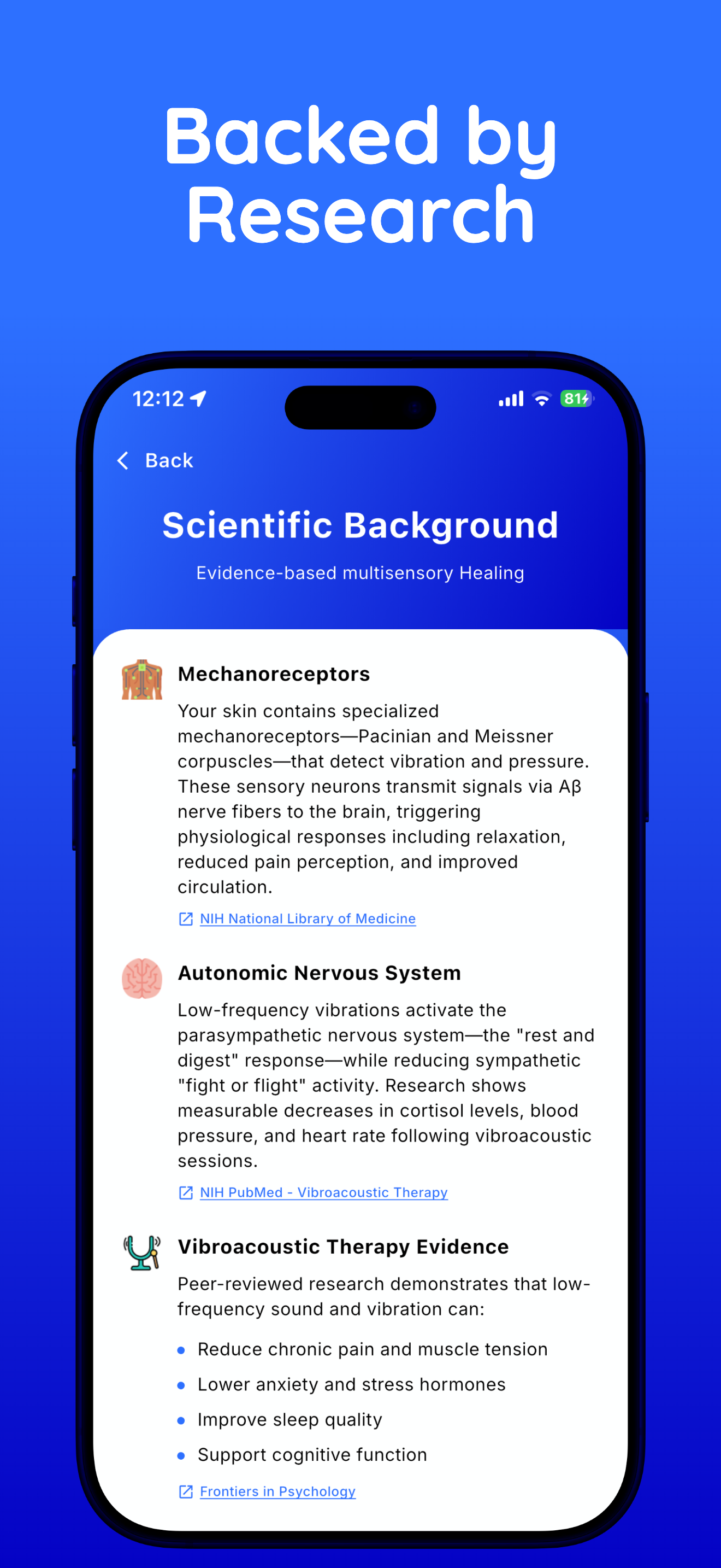 App Screen - Backed by Research